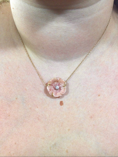 Collier Collier Or rose Porcelaine Et Diamant 58 Facettes 945074