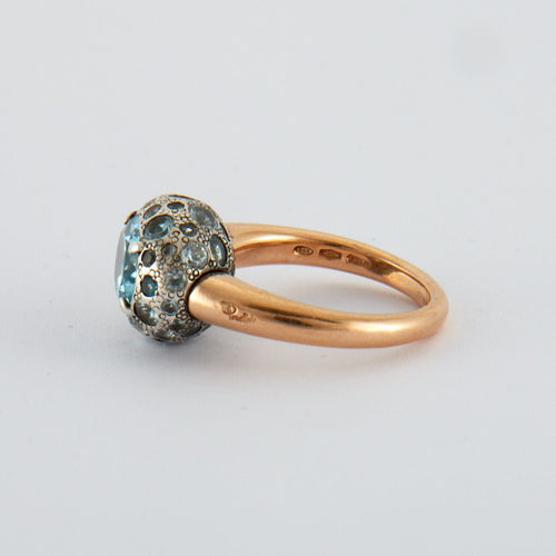 Bague 56 POMELLATO - Bague Aigues-marines 58 Facettes