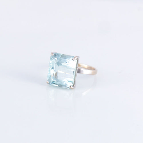 Bague Bague Aigue-Marine, or gris 58 Facettes