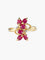 Bague Bague double feuilles rubis or jaune 58 Facettes LP10-14