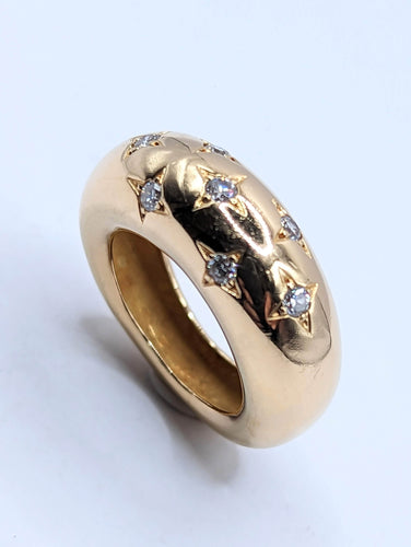 Bague CHAUMET - bague jonc étoile or diamants 58 Facettes