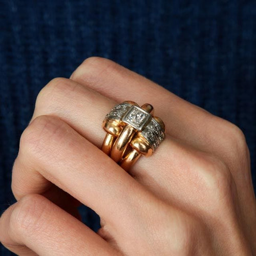 Bague 52 Bague Double corps Diamants 58 Facettes