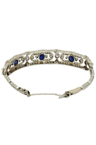 Bracelet BRACELET ART DÉCO SAPHIRS ET DIAMANTS 58 Facettes 044311