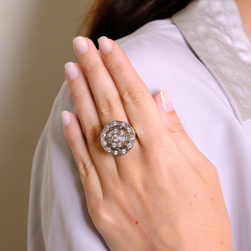 Bague 54 Bague Rosace Diamants 58 Facettes EL2-06