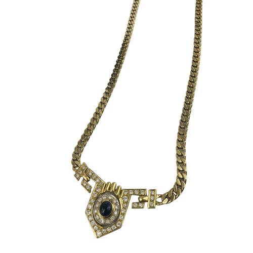 Collier Collier en Or jaune, Saphir et Diamants 58 Facettes 20400000633
