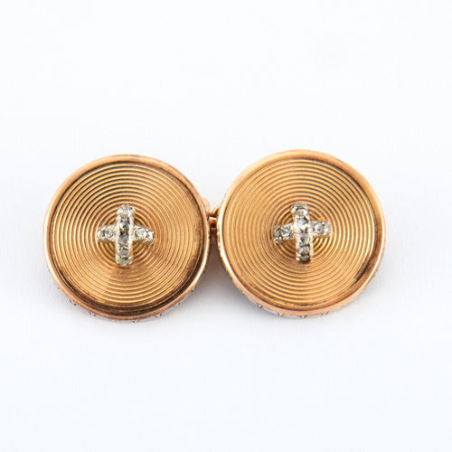 Boutons de manchette Parure d'habit Diamants Or et Platine 58 Facettes