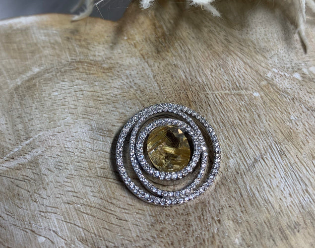 Pendentif Pendentif Or Quartz Cheveux de Vénus et Diamant 58 Facettes 20400000254/U