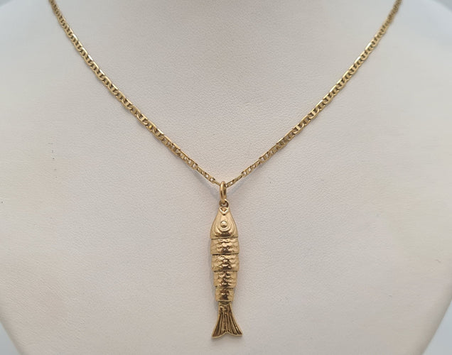 Collier Collier pendentif poisson en Or jaune 58 Facettes