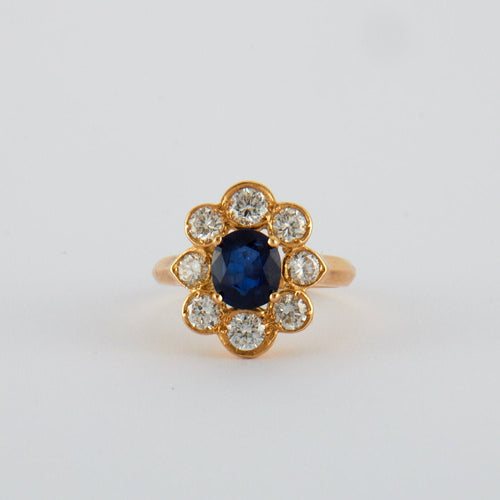 Bague 53 Bague Marguerite Saphir et Diamants 58 Facettes