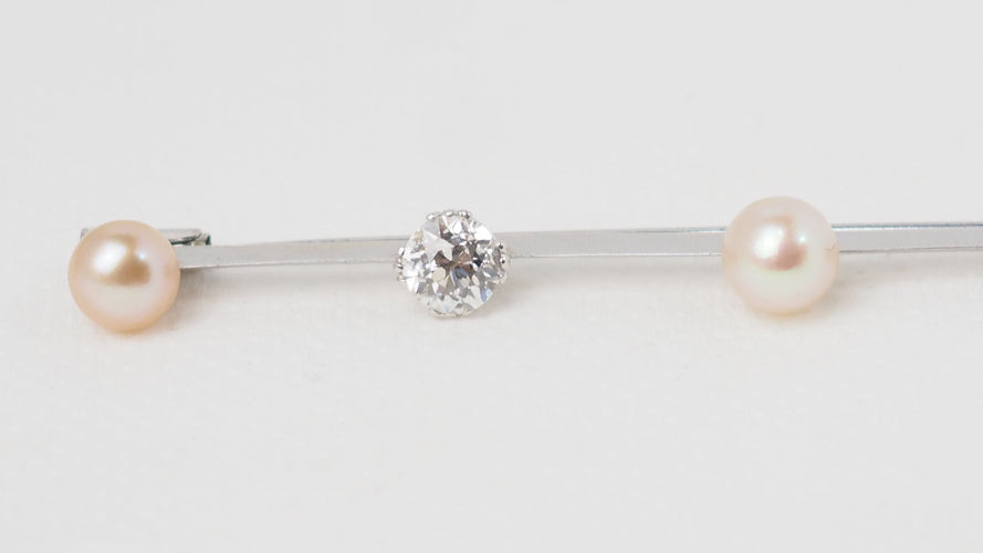 Broche Broche barrette Or Diamants Perles 58 Facettes 31749