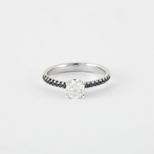 Bague 54 Bague diamants noirs et blanc 58 Facettes