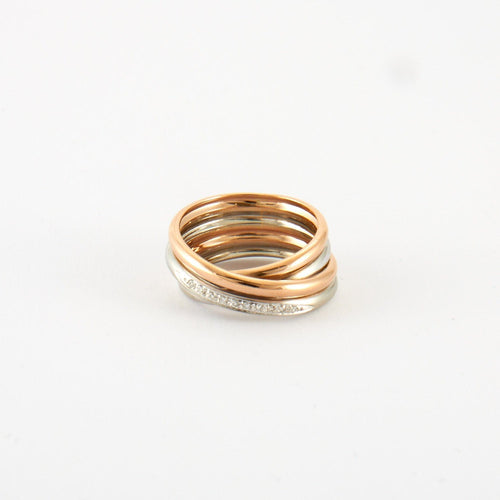 Bague Bague en 3 ors & diamants 58 Facettes