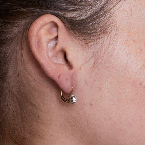 Boucles d'oreilles Paire de dormeuses anciennes diamants 58 Facettes