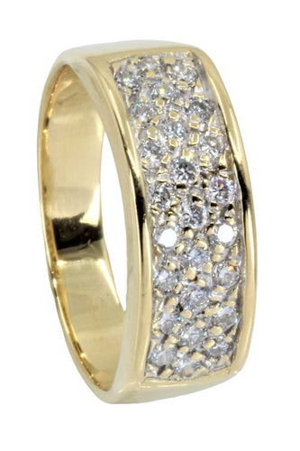 Bague BAGUE MODERNE PAVAGE DIAMANTS 58 Facettes 050041