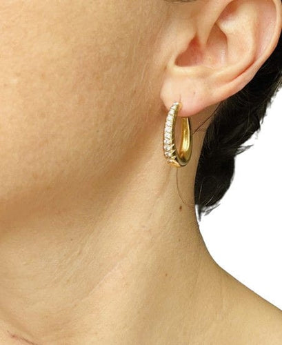 Boucles d'oreilles Créoles or jaune et diamants 58 Facettes 20400000802