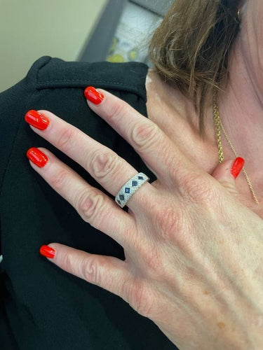 Bague 55 BAGUE STYLE ART-DÉCO SAPHIRS ET DIAMANTS 58 Facettes 057751