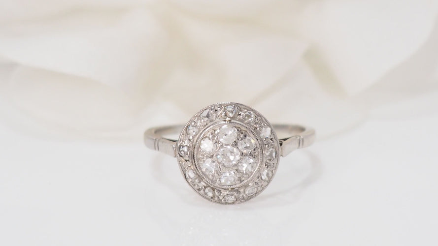 Bague 55 Bague Art Déco Platine Diamants 58 Facettes 31441