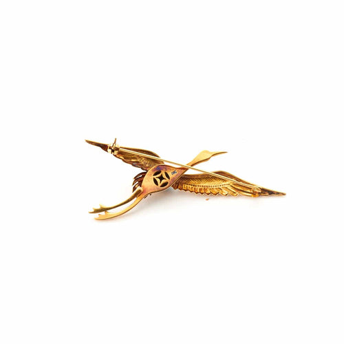 Broche Broche Oiseau Or et Turquoise 58 Facettes