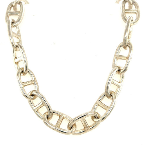 Collier Collier chaine maille marine argent 58 Facettes 65397
