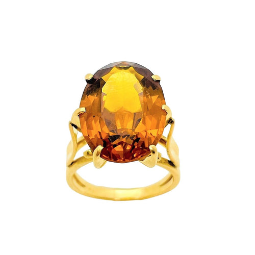 Bague 53 Bague Or Pierre Orange 58 Facettes 20400000619