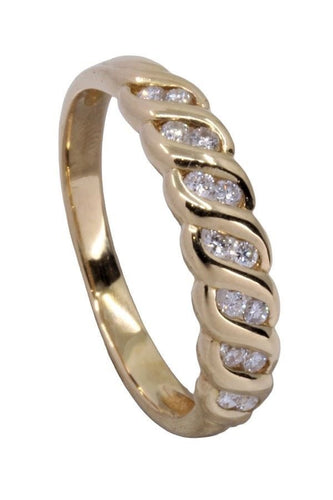 Bague 52 Demi-alliance en or jaune, diamants 58 Facettes 061791