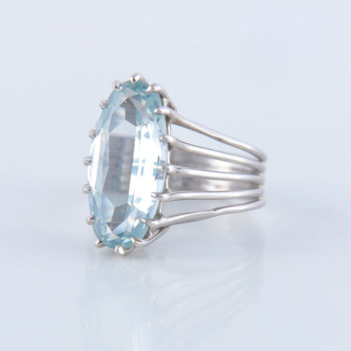 Bague 52 Bague Aigue-marine 58 Facettes JE76