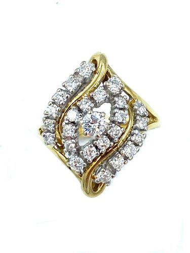 Bague Bague Vintage Or Jaune & Diamants 58 Facettes