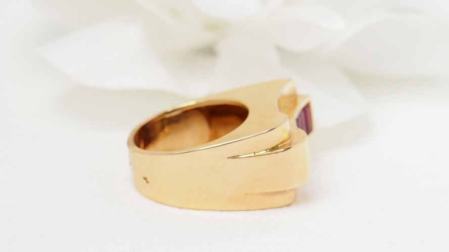 Bague 51 Bague Tank Or Rubis 58 Facettes 31703