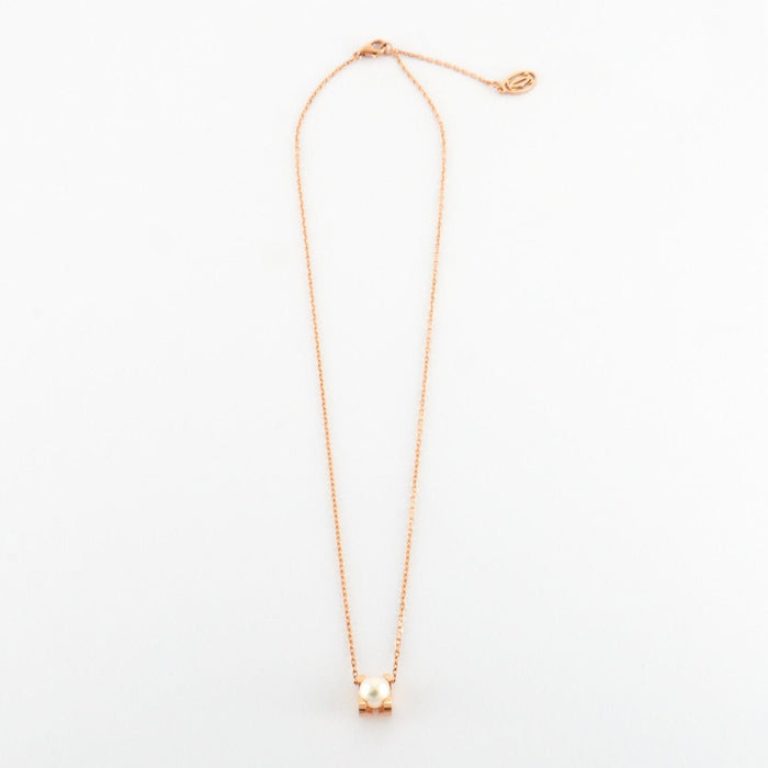 Collier Cartier - Collier "C" or rose et perle de culture Akoya 58 Facettes