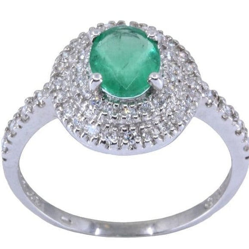 Bague Bague moderne, émeraude, diamants 58 Facettes 067961