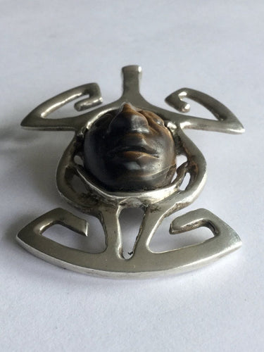 Pendentif Pendentif en Argent & Pierre Œil de Tigre 58 Facettes 598538