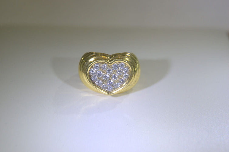 Bague 53 Bague  Coeur Diamants 58 Facettes