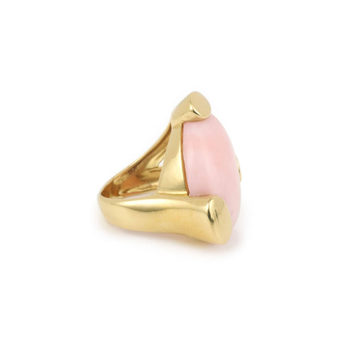 Bague Bague Criso Cabochon Opale Rose Or Jaune 58 Facettes B292