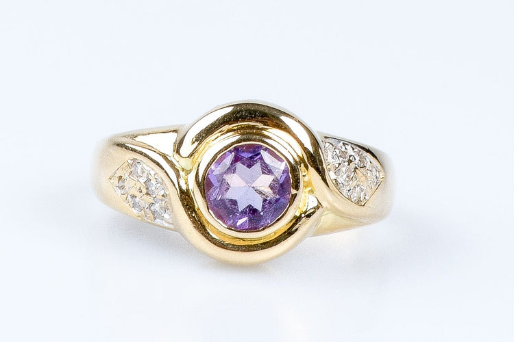 Bague Bague améthyste diamant en or jaune 58 Facettes VNLP16-306-11