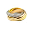 Bague Cartier. Collection Trinity Classique, alliance 3 ors et diamants (full set) 58 Facettes