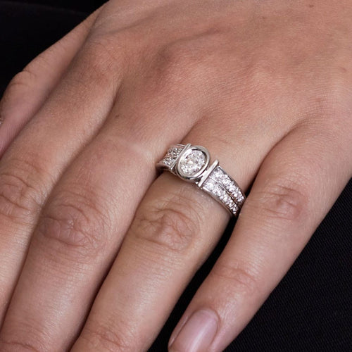 Bague 55 FRED - Bague Solitaire Diamant ovale 58 Facettes