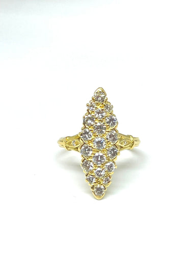Bague Bague marquise or jaune et diamants 58 Facettes