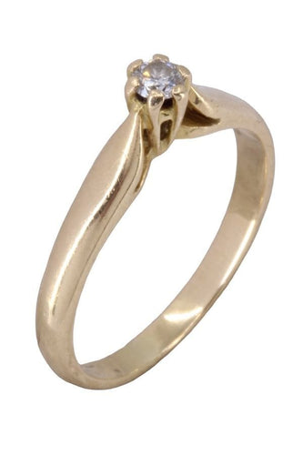 Bague 52 Solitaire or blanc, diamant 0.10 carat 58 Facettes 079751