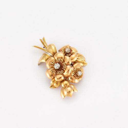 Broche BROCHE EN OR JAUNE, DIAMANTS 58 Facettes