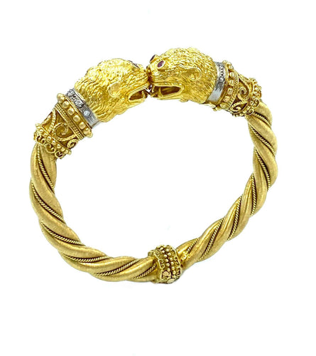 Bracelet LALAOUNIS - Bracelet «Animal Kingston » or jaune et diamants 58 Facettes