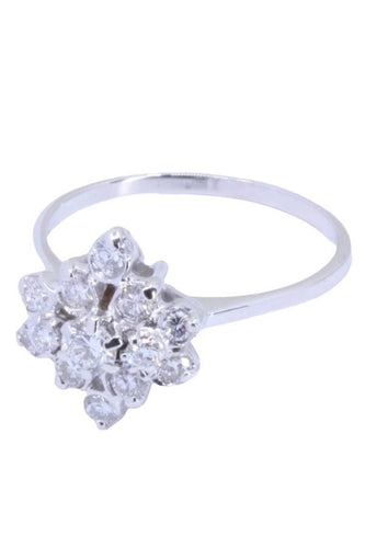 Bague 54 BAGUE FLEUR DIAMANTS ANNÉES 50 58 Facettes 073171