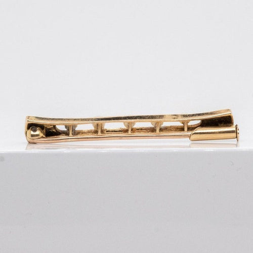 Broche Broche Demi-Perles Email Bleu Or 58 Facettes