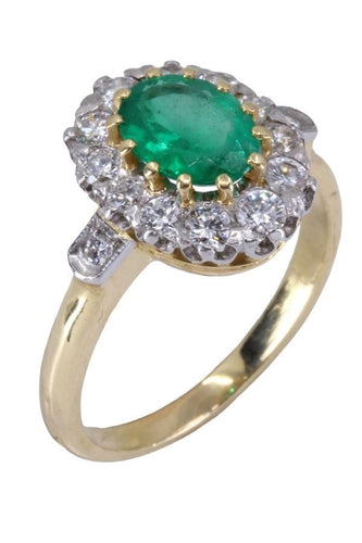 Bague 56 Bague Pompadour Or Platine Emeraude Diamants 58 Facettes 076821