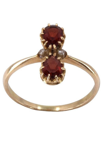 Bague Bague ancienne perles et grenats 58 Facettes 063121