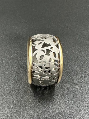 Bague 55 POMELLATO - Collection Arabesque, bague or rose et titane 58 Facettes