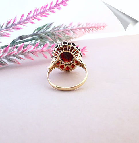 Bague 58 Bague Grenats Or Jaune 58 Facettes AA 1531