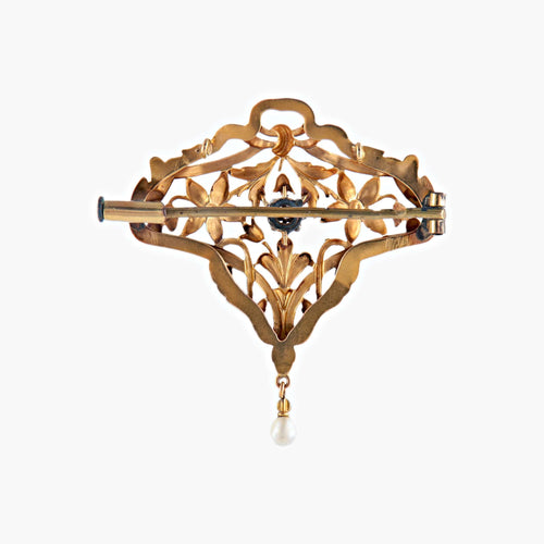 Broche Broche-Pendentif or jaune Art Nouveau 58 Facettes 447