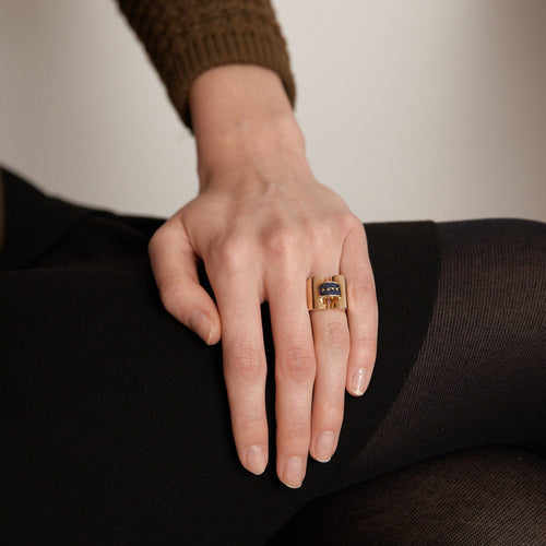 Bague 47 MAUBOUSSIN - Bague Tank Saphirs 58 Facettes