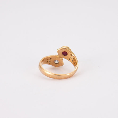 Bague 51 Bague Toi & Moi Diamant Rubis 58 Facettes