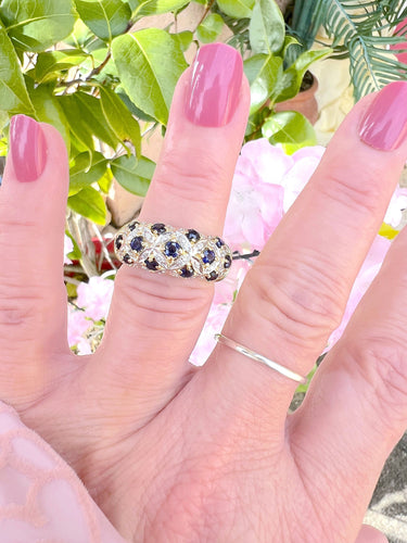 Bague 56.5 Bague Jonc Or Saphirs et Diamants 58 Facettes AA 1633